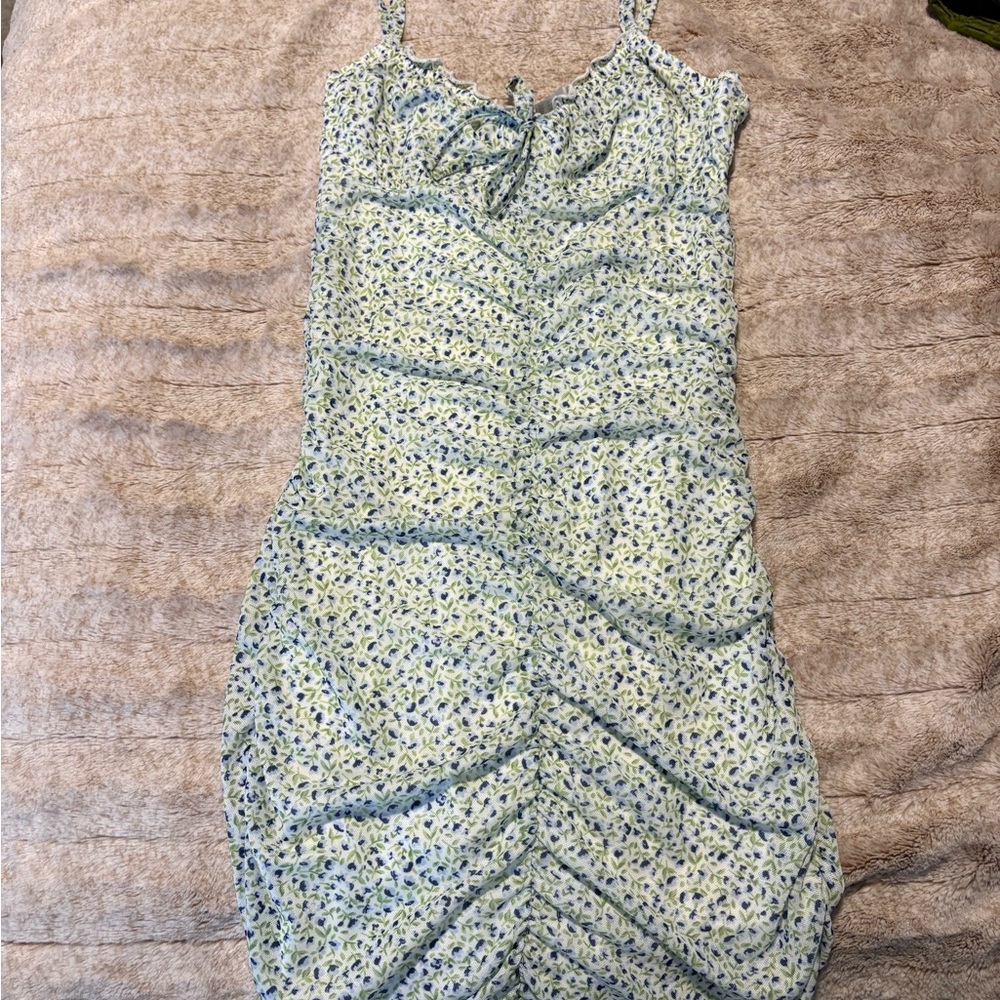 H&M Blue and White Floral Mini Dress